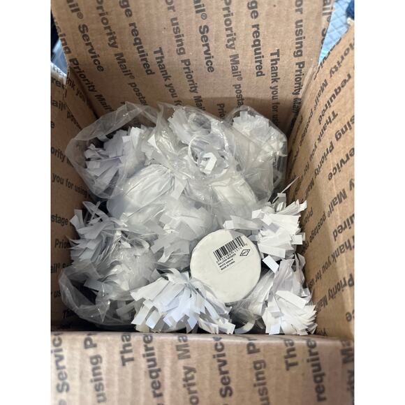 12 Pack Metallic Plastic Wrapped Balloon Weights- White - Picture 4 of 4